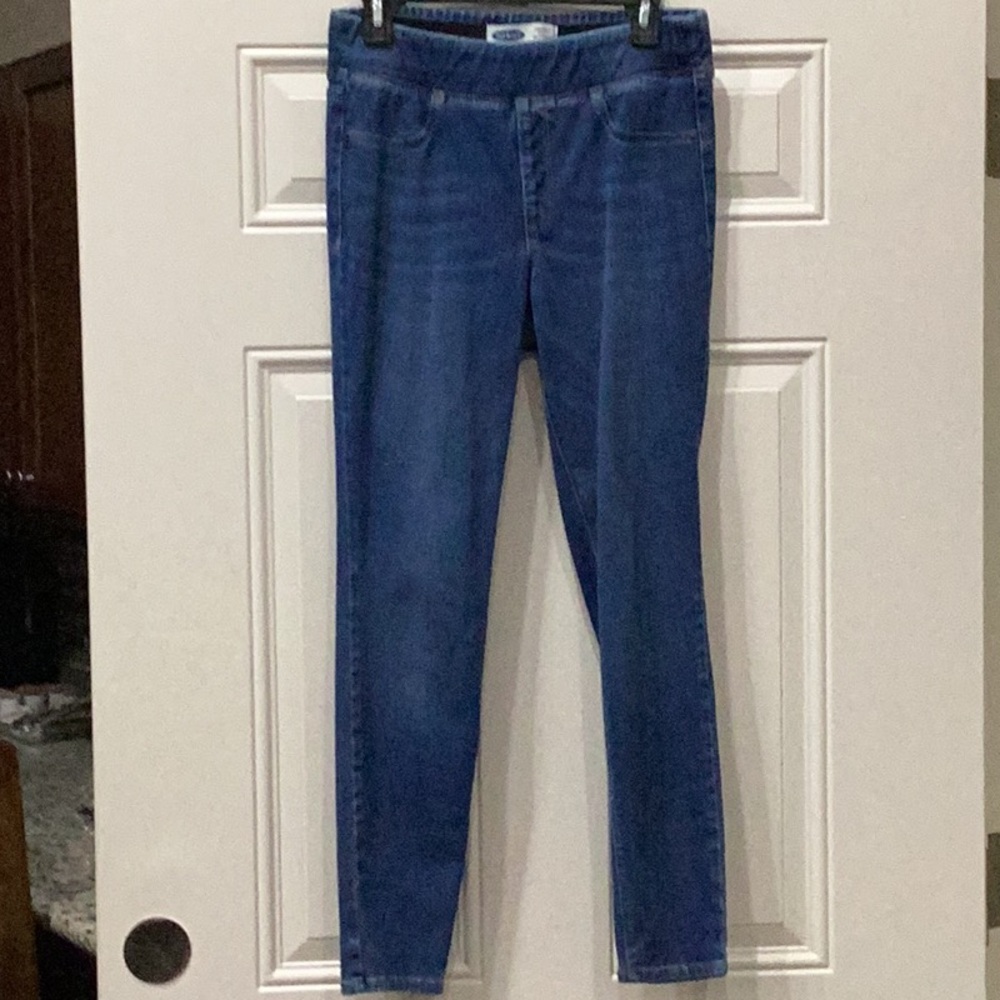 Preowned Old Navy Women’s Jeggings Blue Denim Leggings Size 8 (Item#P019)